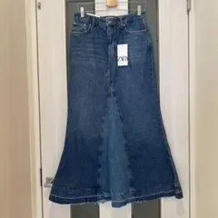 新品ZARA デニムロングフレアスカート