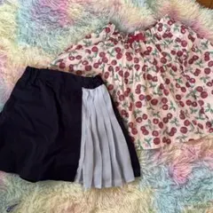 anyfam チェリー柄フリルスカートとショートパンツセット　130cm