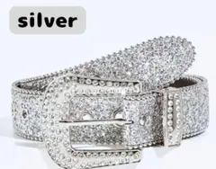 ウエスタンベルト　ブリンブリン　シルバー　Y2K　韓国系スタイル　ギラギラ