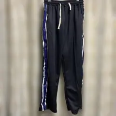 ブラックジャージパンツ サイドストライプ