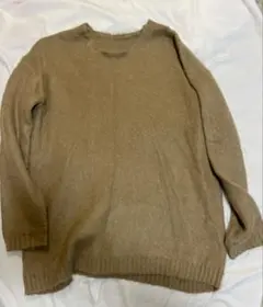 アンティカ　メンズ　ニット　XLサイズ　ベージュ　ブラウン　茶色　薄手　LL