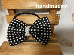 ハンドメイド　リボン　ヘアゴム