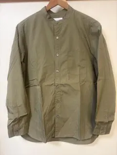 GLOBAL WORK スタンドカラー(衿) ブロードシャツ M カーキ