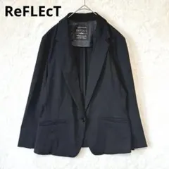 リフレクト／テーラードジャケット 長袖 S ストレッチ ７分袖 日本製 黒