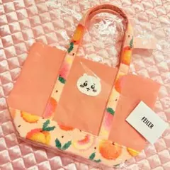 新品未使用】FEILER フェイラー ちいかわ ピーチ柄 刺繍トートバッグ