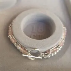 No.7-1　シルバー ピンク パール ブレスレット