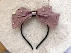 ♡リズリサ♡ LIZ LISA ビジュー付きリボンカチューシャ ピンクのサムネイル