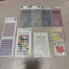 デコレーションシールセット　ハート・星・クリスタル風