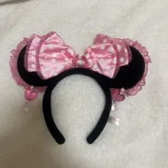 ディズニー　ミニー　カチューシャ　ピンク　イヤリング