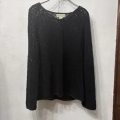 黒ニット　デザイン古着　アメリカ古着　アメリカ輸入　春　used 古着