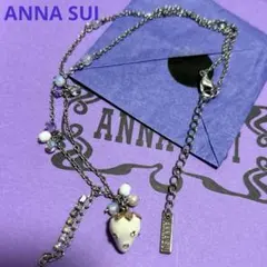 アナスイ　ANNASUI 莓 ネックレス ペンダント ラインストーン　白いちご苺のサムネイル