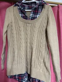 GRL ベージュ ケーブルニットセーター Mサイズ