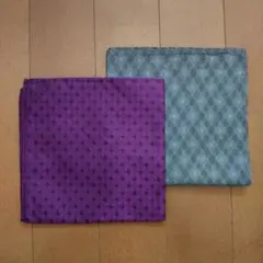 パープル&シルバーポケットチーフ2枚セット