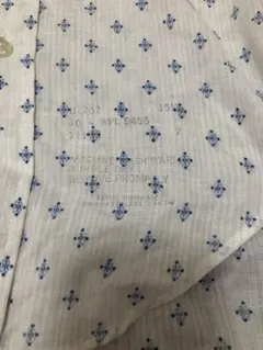 70sホワイト 小花柄? コットンシャツ 半袖 vintage