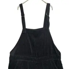 ネイビー　コーデュロイ オーバーオール　黒　M 厚手