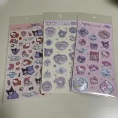 正規品　サンリオキャラクターズ　ラメ入り樹脂もりシール すりガラス風シール