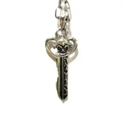 スカル　ドクロ　デザイン 鍵型　ペンダント　ネックレス　シルバー