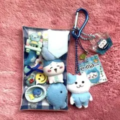 ♡ちいかわ♡ ガチャ詰め ポーチ風 ブルー 青 ハチワレ 推し ミニチュア