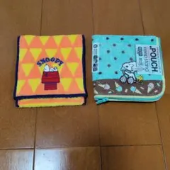 スヌーピー ポーチ 三角模様 どっとポーチ 2個セット
