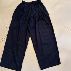 ネイビー ストライプ ワイドパンツ