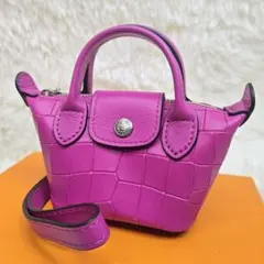 未使用品 Longchamp プリアージュ キュイール クロコ型押し ミニハンドのサムネイル