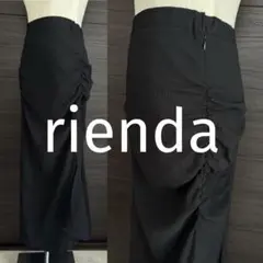 rienda リエンダ アシンメトリー ギャザー入り スリットスカート ロング