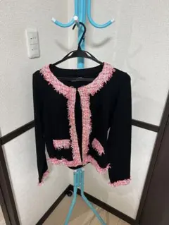 【美品】Cherry Ann チェリーアン ツイードフリンジ ニットジャケットのサムネイル