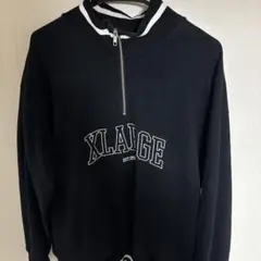 XLARGE ハーフジップ トレーナー XL ブラック