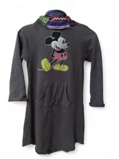 DENIM DUNGAREEミッキーマウス プリント ワンピース 長袖
