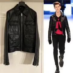 エディ期07AW シルバージップ ディオールオム 4ポケットレザージャケットのサムネイル