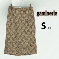 gaminerie　ギャミヌリィ　刺繍　ひざ丈スカート　S 総柄　裏地あり
