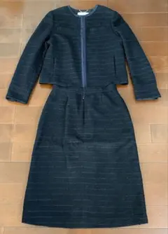 ネイビー ツイードスーツ