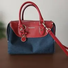 PINKY&DIANNE 2WAYバッグ デニム×レッド