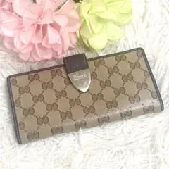 美品✨GUCCI グッチ 二つ折り 長財布 クリスタル　コーティング ブラウンのサムネイル