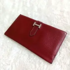 HERMES エルメス べアン □D刻印 バーガンディ ボルドー