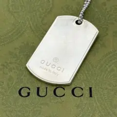 【社外チェーン】GUCCI ダブル ドッグタグ プレート ネックレス シルバーのサムネイル
