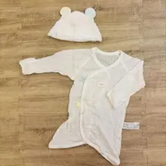 【新品 未使用】 agabang 韓国 ベビー コンビ肌着 帽子 セット 60