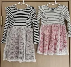 ムージョンジョン　女の子　長袖ワンピース　110 100 セット　姉妹　お揃い