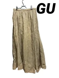 GU ジーユー レディース ボトム シアー ベージュ ロング スカート フレア