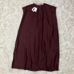 ESSEME エシーム 美シルエット ロングワンピース インド製品 M ボルドー