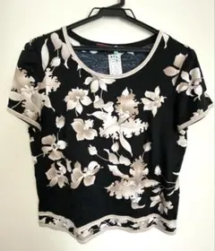 LEONARD トリムフラワー柄Tシャツ 黒 L LEONARD FASHION 半袖Tシャツ ブラック・ホワイト - メルカリ