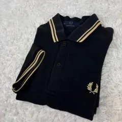 M12 英国製　フレッドペリー　ポロシャツ　半袖　36 S 黒　金