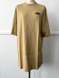 未使用 ノースフェイス 半袖 Tシャツ ワンピ 刺繍ロゴ XS ベージュ N41