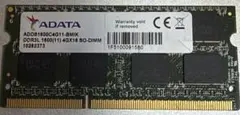ADATA DDR3L 1600 4GB SO-DIMM メモリー本体のサムネイル