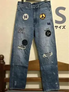 Needles ニードルズ デニム Sサイズ クラッシュ加工 刺繍 KP139のサムネイル