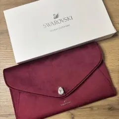 【新品】Swarovski バーガンディ クラッチバッグ パーティバック 結婚式