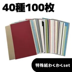 40種　100枚　特殊紙　ファンシーペーパー　レザック　パール　エンボス紙