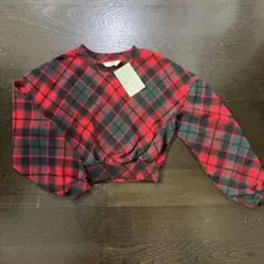 H&M チェック柄 長袖カットソー　サイズ１４０相当