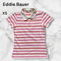 Eddie Bauer ボーダーポロシャツ XS ピンク×ホワイト レディースのサムネイル