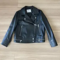 ZARA 黒 レザー ライダースジャケット 128